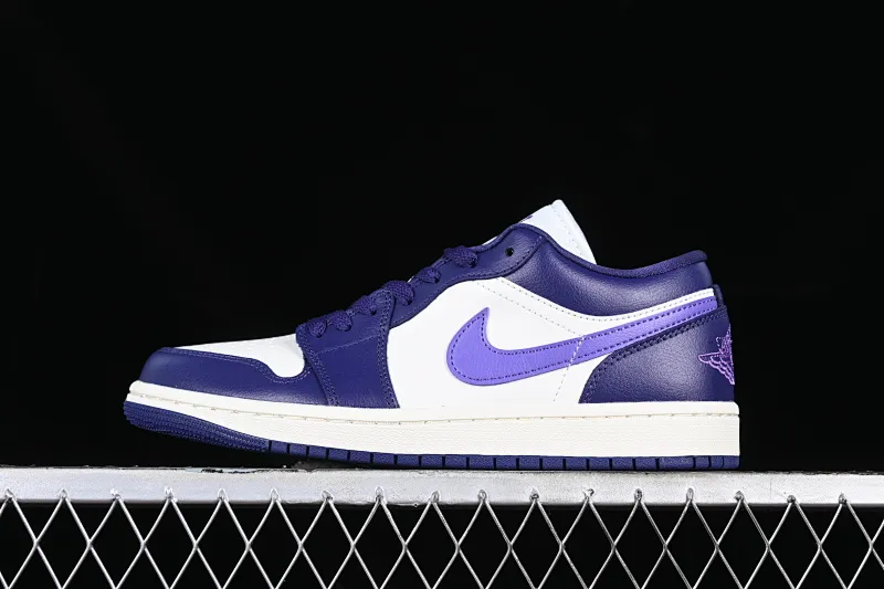 All categories Air Jordan Jordan series basketball shoes Air Jordan 1 Low G version pure original Air Jordan 1 Low AJ1 Joe 1 white and purple cultural low-top casual sneakers DC0774-502